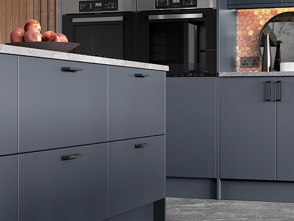 Zola Matte Slate Blue Kitchen